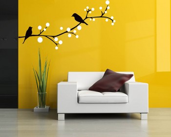 Birds on the Branch Wall Decal  Tree Art Stickers